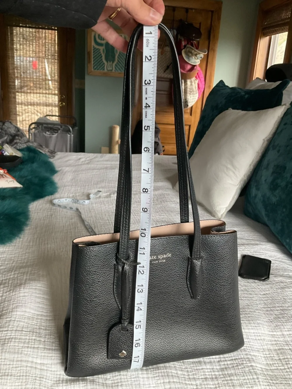 Black Leather Kate Spade Eva Small Leather Handbag